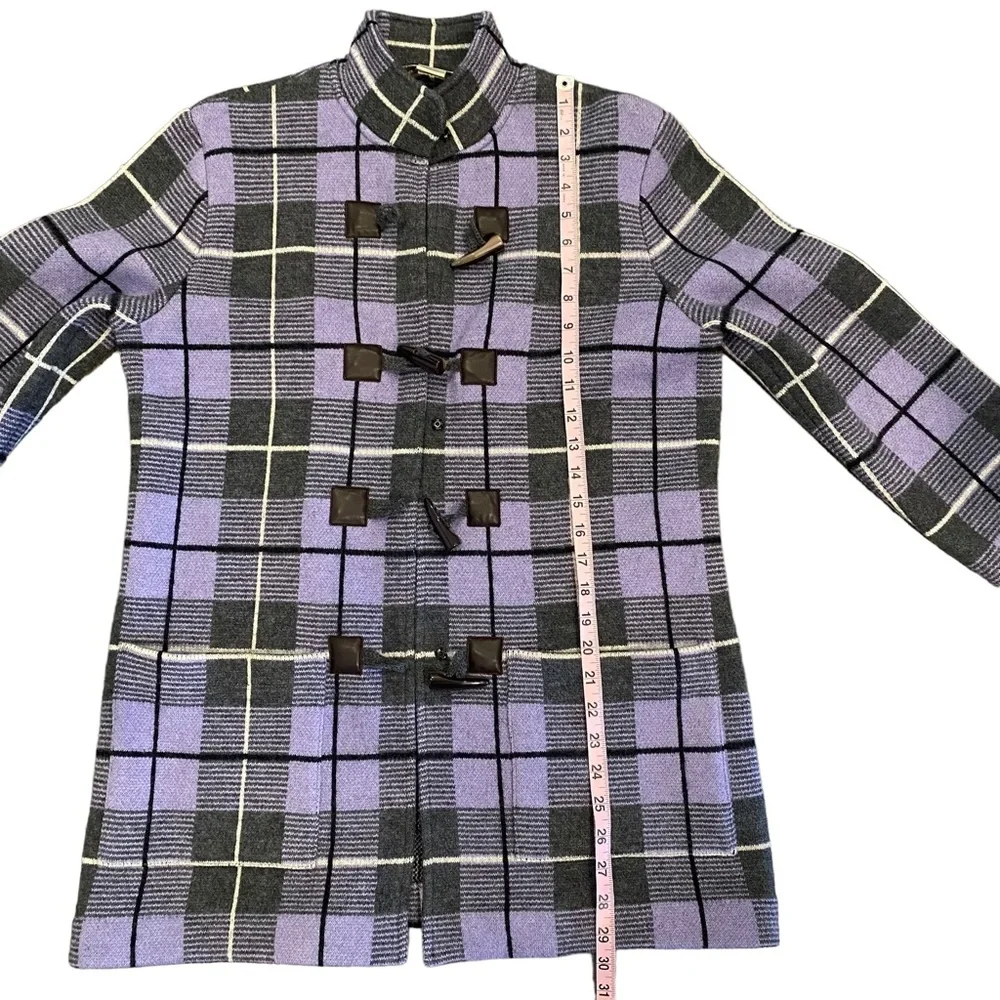 Doncaster Lavender/Grey Wool Plaid Knit Jacket Medium